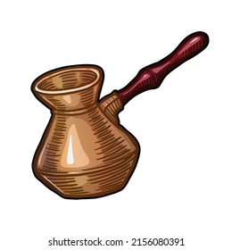 Türkisch für Kaffee, Vektorgrafik einzeln auf weißem Hintergrund