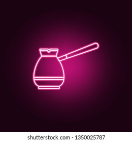 Turk icon. Elements of kitchen tools in neon style icons. Simple icon for websites, web design, mobile app, info graphics