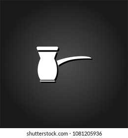 Turk icon flat. Simple White pictogram on black background with shadow. Vector illustration symbol