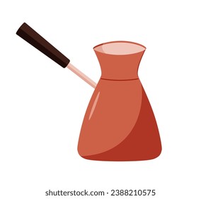 A turk for making coffee. Vector illustration of kitchen utensils. Isolated on a white background.