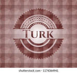 Turk red seamless geometric badge.