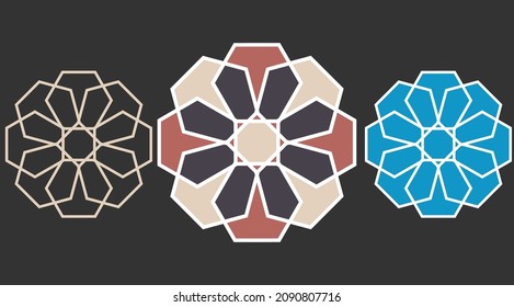 Turk, Seljuk and ottoman decorative element. Arabesque designs. Traditional Arabic ornament.