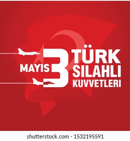 Turk Silahli Kuvvetleri 30 Mayis 1920. Translation: Turkish Armed Day; May 3, 1920. Vector Illustration.