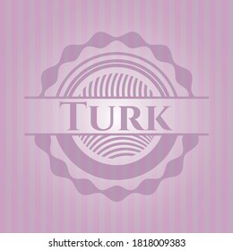Turk vintage pink emblem. Conceptual design.