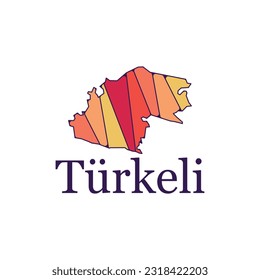 Mapa de la ciudad turcomana de Turquía. Plantilla de diseño de ilustración de vector de mapa