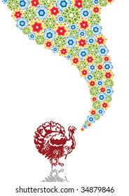 Turkey in abstract collage. Format A4. Vector illustration. Isolated groups and layers. Global colors.