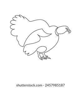 turkey abstract turkey simple one line art vector design