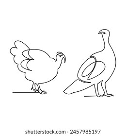 turkey abstract turkey simple one line art vector design