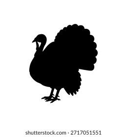 Türkei Tier Silhouette Vektor flache Illustration Design.