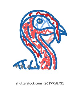 turkey animal zoo doodle icon sketch vector. turkey animal zoo sign. isolated symbol illustration