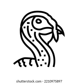 turkey animal zoo line icon vector. turkey animal zoo sign. isolated contour symbol black illustration