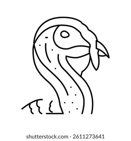 turkey animal zoo line icon vector. turkey animal zoo sign. isolated contour symbol black illustration