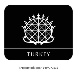 Turkey Ankara Hittite sun. Symbol of Hittite, Silhouette vector, editorial use - Vector. The first written constitution of the world. Anatolia World heritage.