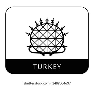 Turkey Ankara Hittite sun. Symbol of Hittite, Silhouette vector, editorial use - Vector. The first written constitution of the world. Anatolia World heritage.