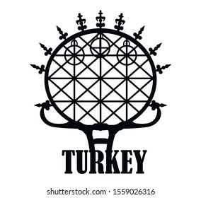 Turkey Ankara Hittite sun. Symbol of Hittite,silhouette vector, editorial use - Vector. The first written constitution of the world.