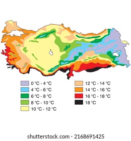 Turkey Annual Discounted Temperature Map