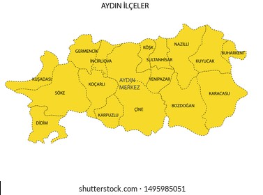 Turkey, Ardahan districts vector drawing