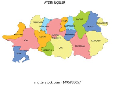 Turkey, Ardahan districts vector drawing
