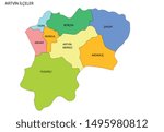Turkey, Artvin vector drawing districts