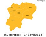 Turkey, Artvin vector drawing districts