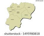 Turkey, Artvin vector drawing districts