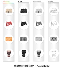 Turkey, attributes, tourism and other web icon in cartoon style.Furniture, leisure, travel, icons in set collection.