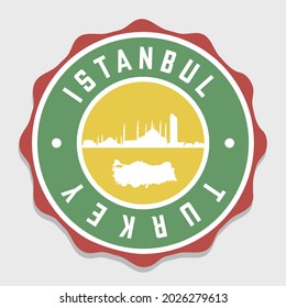 İstanbul, Turkey Badge City Vector Seal. National Symbol Skyline Stamp Design Icon Label. 