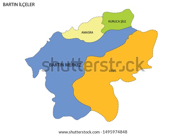 Turkey Bartin District Map Vector Stock Vector (Royalty Free ...