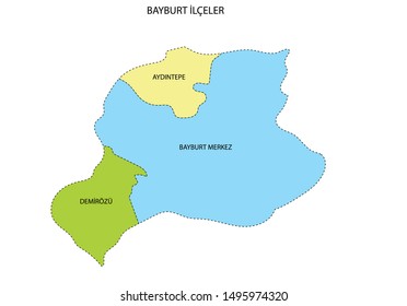 Turkey, Bayburt district map vector