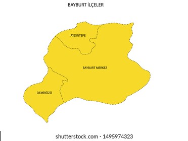 Turkey, Bayburt district map vector