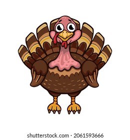 Putenvogel Cartoon Charakter Vektorgrafik für traditionellen Urlaub. Mascot Thanksgiving