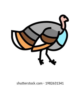 turkey bird color icon vector. turkey bird sign. isolated symbol illustration