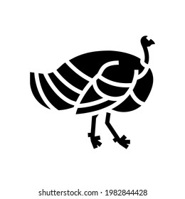 turkey bird glyph icon vector. turkey bird sign. isolated contour symbol black illustration