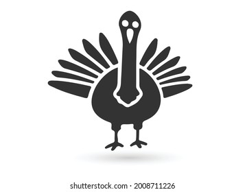 Truthahn-Vogelsymbol auf weißem Hintergrund