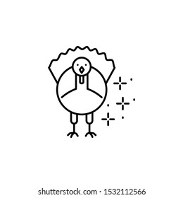 Turkey, bird icon. Simple line, outline vector of Thanksgiving day icons for ui and ux, website or mobile application