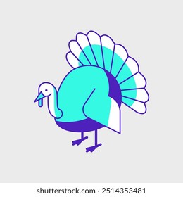 Turkey bird isometric vector illustration