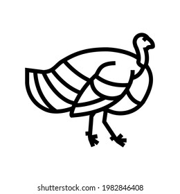 turkey bird line icon vector. turkey bird sign. isolated contour symbol black illustration