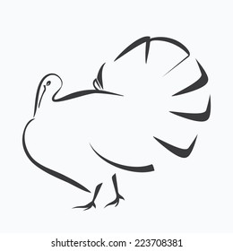 TURKEY BIRD OUTLINE illustration vector