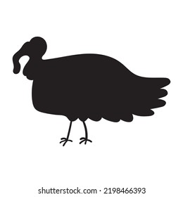 Turkey. Bird. Silhouette icon. Black color. Vector illustration on white background.