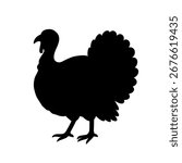 Turkey bird silhouette. Vector flat illustration for Thanksgiving