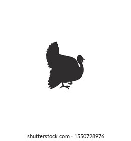 Turkey bird silhouette vector on a white background