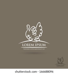 Turkey bird symbol - vector illustration