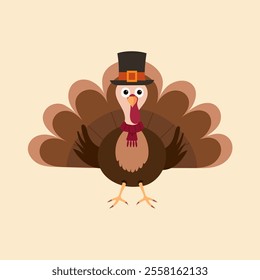 Turkey Bird for Thanksgiving Celebration Vector illustration .