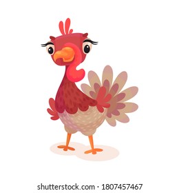 Turkey Bird as Thanksgiving Day Attribute Vector Illustration