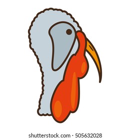 turkey bird thanksgiving icon vector illustration design