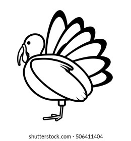 turkey bird thanksgiving icon vector illustration design