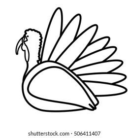 turkey bird thanksgiving icon vector illustration design