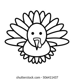 turkey bird thanksgiving icon vector illustration design