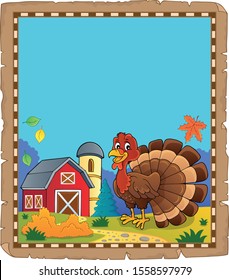 Turkey bird theme parchment 2 - eps10 vector illustration.