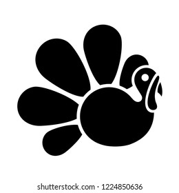 Turkey black logo, vector isolated illustration on white background